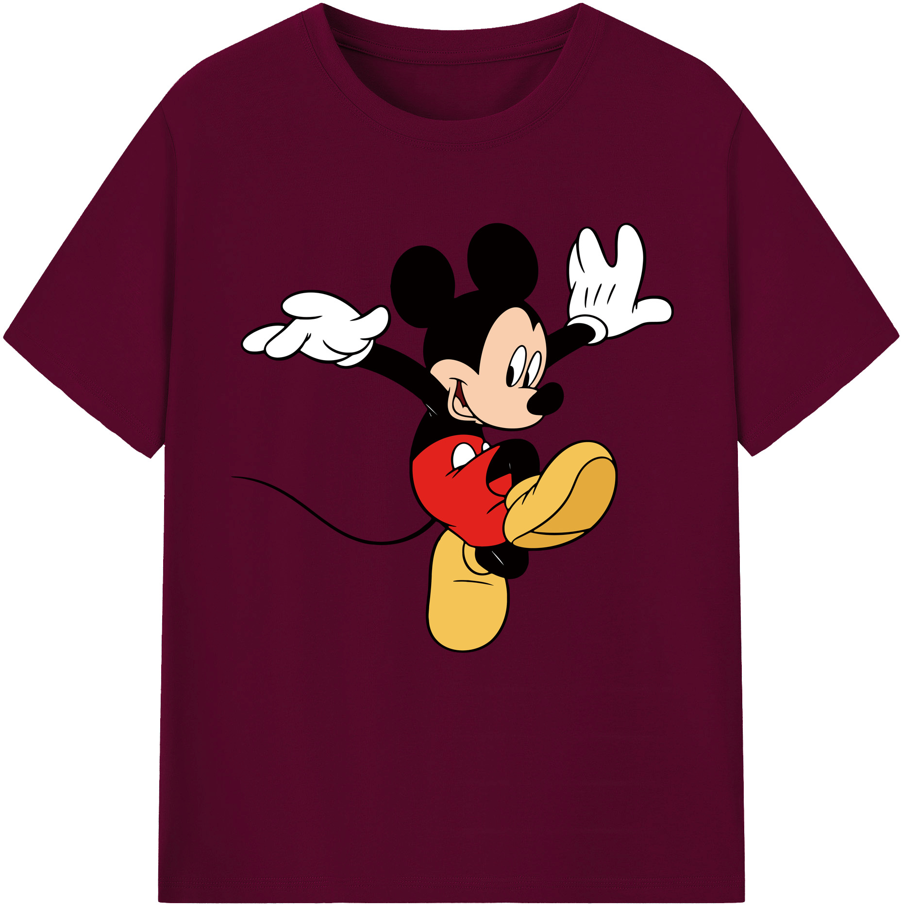（画像用） ミッキーマウス Mickey Mouse レディースカジュアルプリントTシャツ（綿100％）